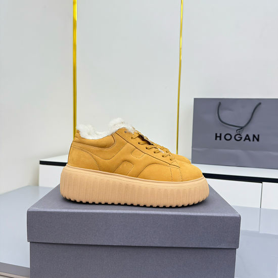 Hogan Warm Wool Lined Sneakers Non-Slip Thick Sole