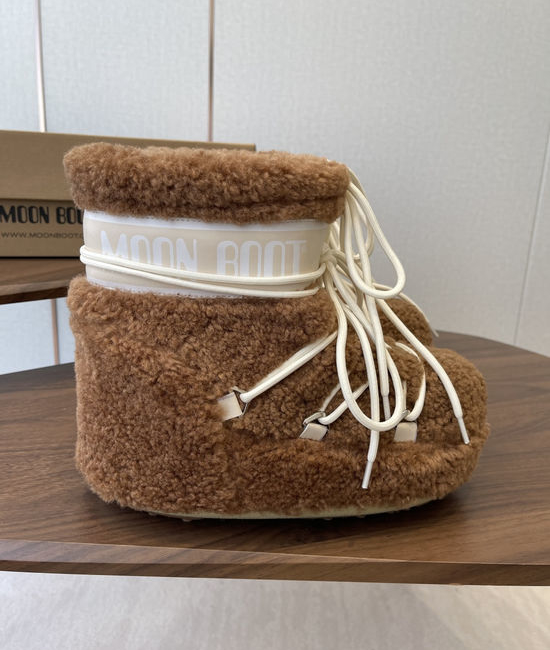 Moon Boot Curly Fur Lined Warm Non-slip Ankle Snow Boots