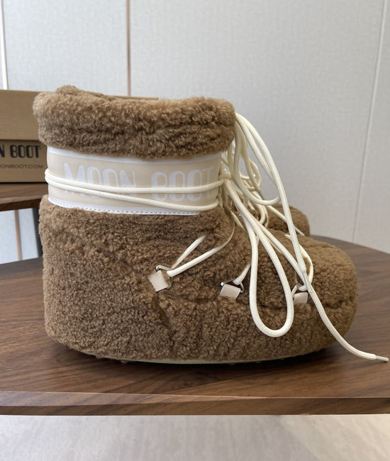 Moon Boot Curly Fur Lined Warm Non-slip Ankle Snow Boots