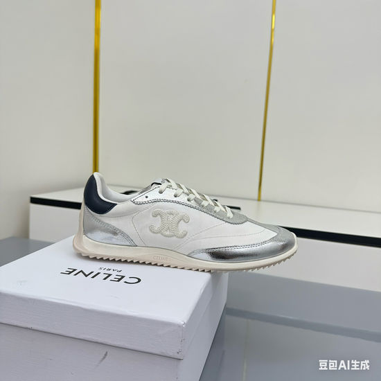 Celine Premium Leather Low Top Sneakers Non-slip Comfortable Versatile Wear