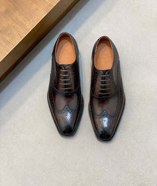 Berluti Premium Leather Formal Dress Shoes with Hand-finished Patina