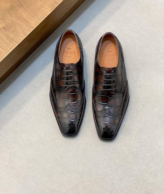 Berluti Premium Leather Formal Dress Shoes with Hand-finished Patina