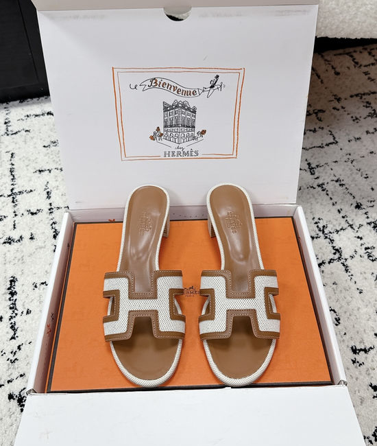 Hermes Embellished H High Heel Slide Sandals Leather Sole