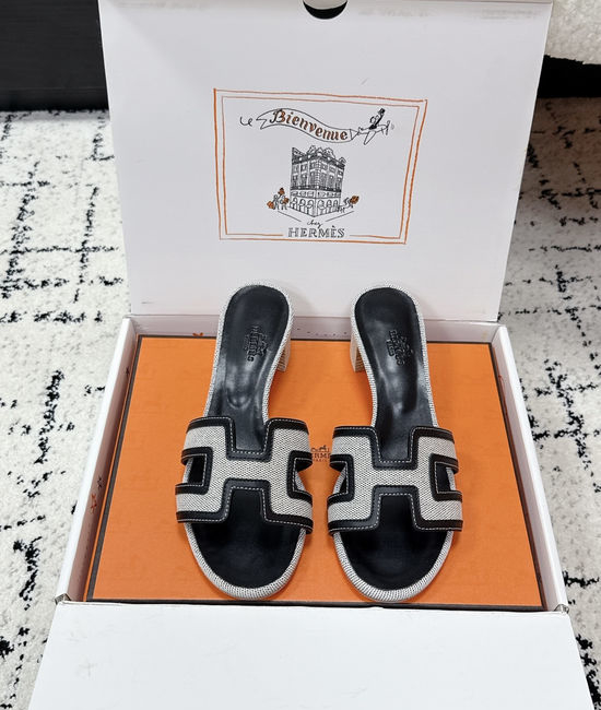 Hermes Embellished H High Heel Slide Sandals Leather Sole