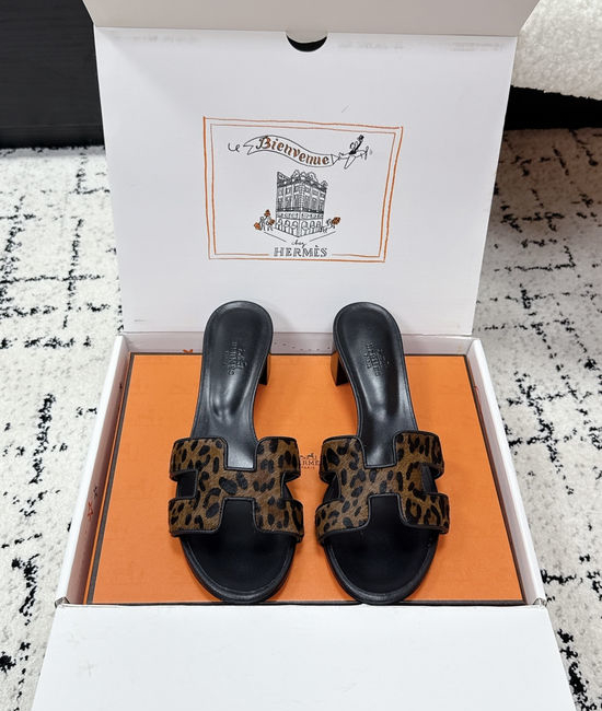 Hermes Embellished H High Heel Slide Sandals Leather Sole