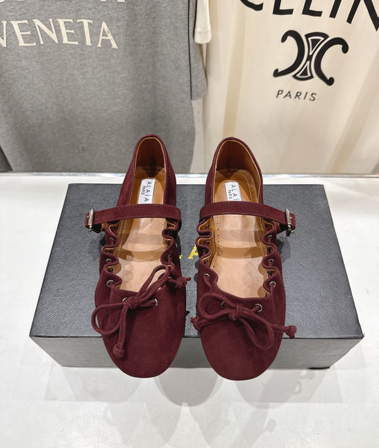 Alaia Genuine Leather Mary Jane Ballet Flats for Daily Wear