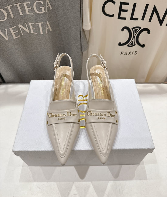 Christian Dior CD Pointed Toe Ankle Strap Heeled Sandals Elegant