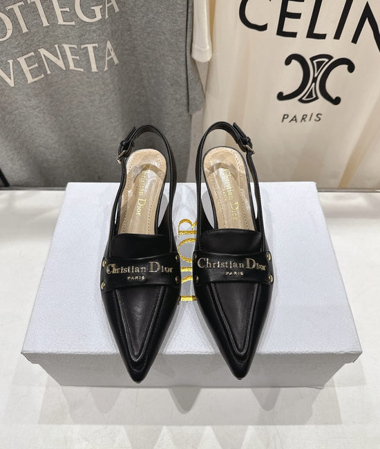 Christian Dior CD Pointed Toe Ankle Strap Heeled Sandals Elegant