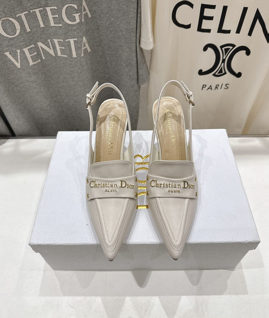 Christian Dior CD Pointed Toe Ankle Strap Heeled Sandals Elegant