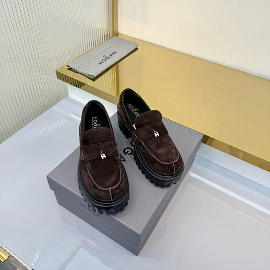 Hogan Classic Suede Loafers Comfortable Lightweight Casual Footwear