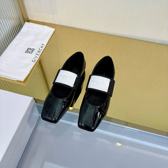 Givenchy Leather Ballet Flats Thick Sole Buckle Decor Casual Shoes