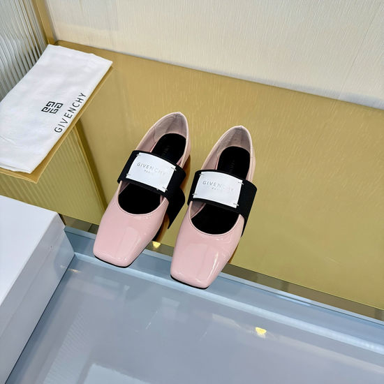 Givenchy Leather Ballet Flats Thick Sole Buckle Decor Casual Shoes