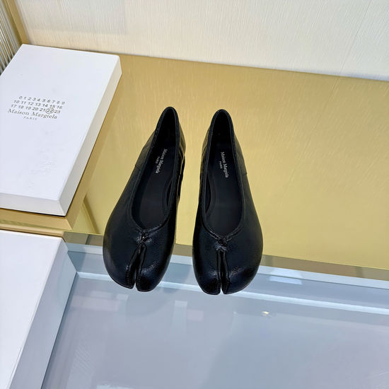 Maison Margiela Split Toe Bow Mary Jane Flats Soft Comfortable Sheepskin Shoes
