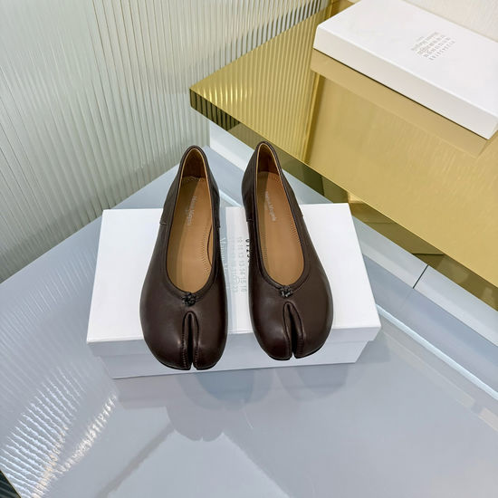 Maison Margiela Split Toe Bow Mary Jane Flats Soft Comfortable Sheepskin Shoes