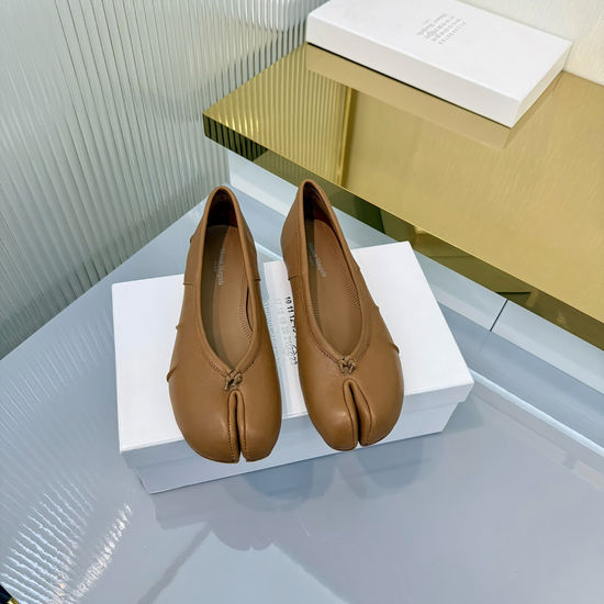 Maison Margiela Split Toe Bow Mary Jane Flats Soft Comfortable Sheepskin Shoes