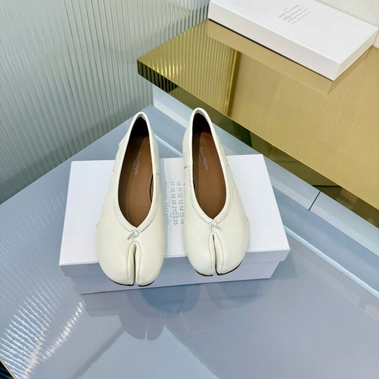 Maison Margiela Split Toe Bow Mary Jane Flats Soft Comfortable Sheepskin Shoes