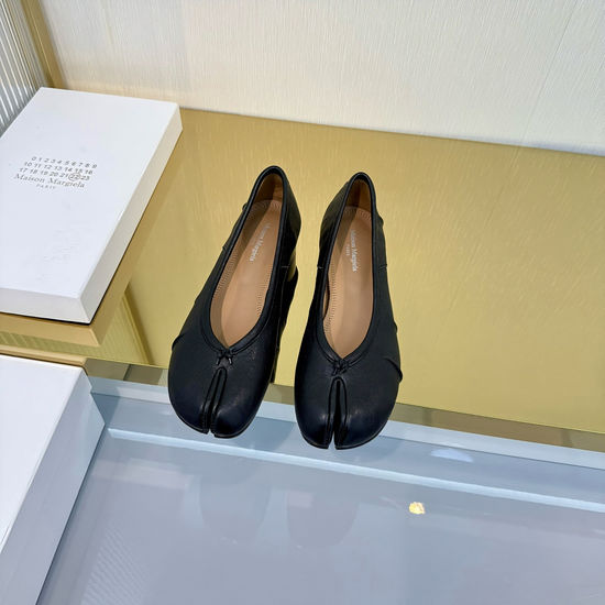 Maison Margiela Split Toe Bow High Heel Mary Jane Comfortable Sheepskin Shoes