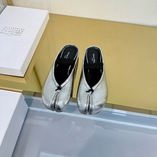 Maison Margiela Split Toe Bow Mary Jane Flats Soft Comfortable Sheepskin Shoes