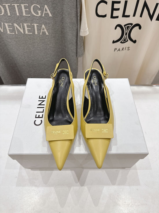 Celine Mid Heel Sheepskin Upper Comfortable Sandals