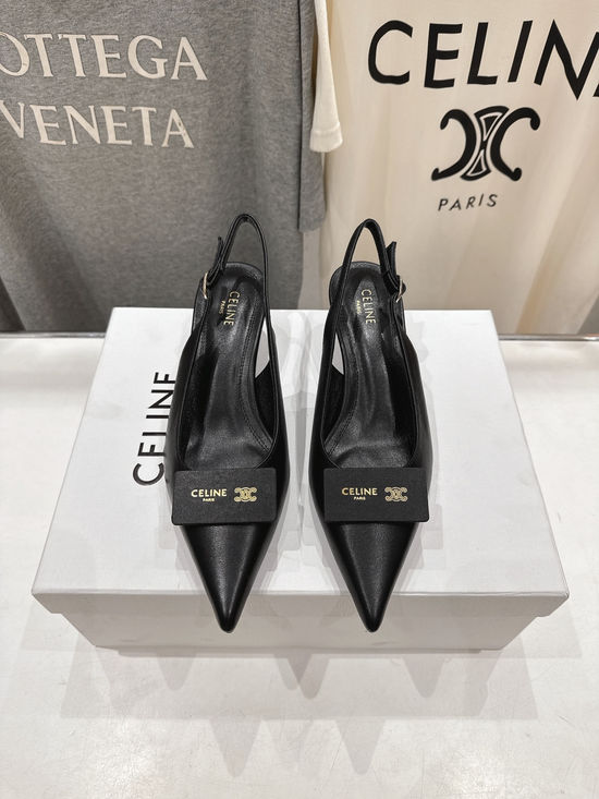 Celine Mid Heel Sheepskin Upper Comfortable Sandals