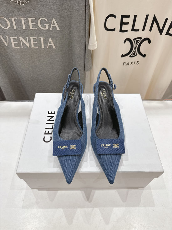 Celine Mid Heel Sheepskin Upper Comfortable Sandals