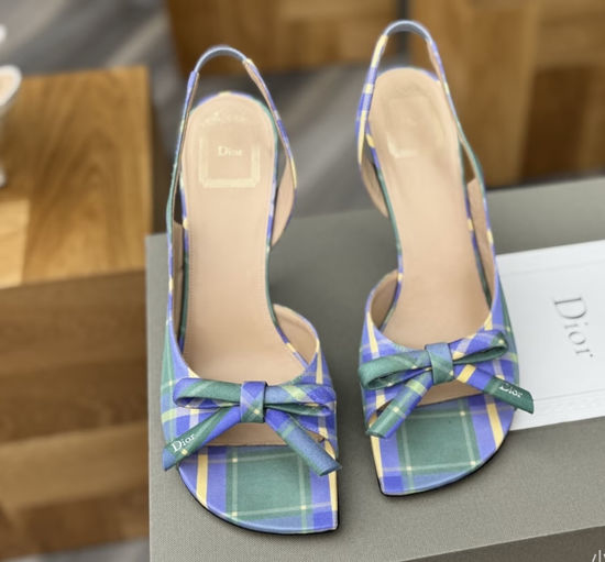 Christian Dior CD Silk Bow Heeled Mules with Metal Accent