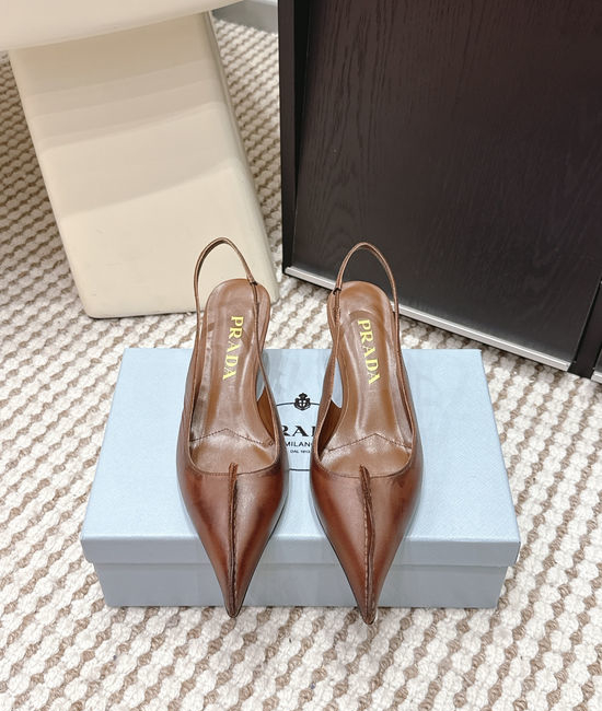Prada Vintage Pointed-toe High-heeled Slippers with Bow Detail