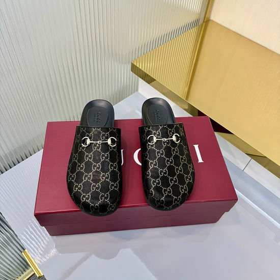 Gucci Suede Slip-On Mules with Metal Horsebit Detail