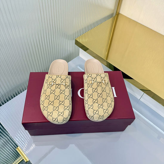 Gucci Suede Slip-On Mules with Metal Horsebit Detail