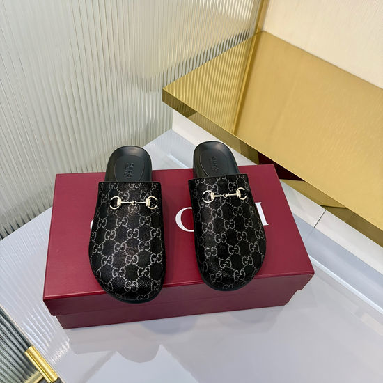 Gucci Suede Slip-On Mules with Metal Horsebit Detail