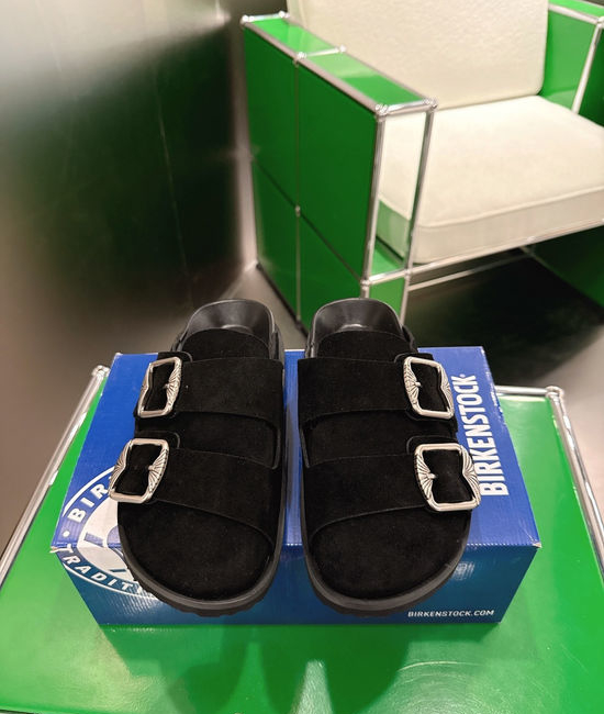 Birkenstock Suede Adjustable Buckle Platform Clog Mules Shoes