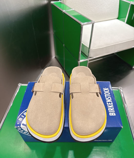 Birkenstock Suede Adjustable Buckle Platform Clog Mules Shoes
