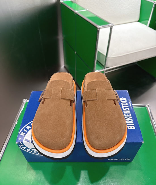Birkenstock Suede Adjustable Buckle Platform Clog Mules Shoes
