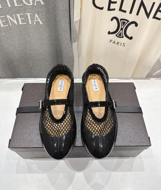 Alaia Mesh Flat Ballet Shoes Comfortable Daily Footwear