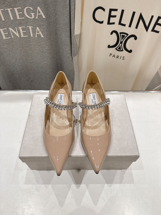 Jimmy Choo Glossy Patent Leather Mary Jane Flats Premium Sole