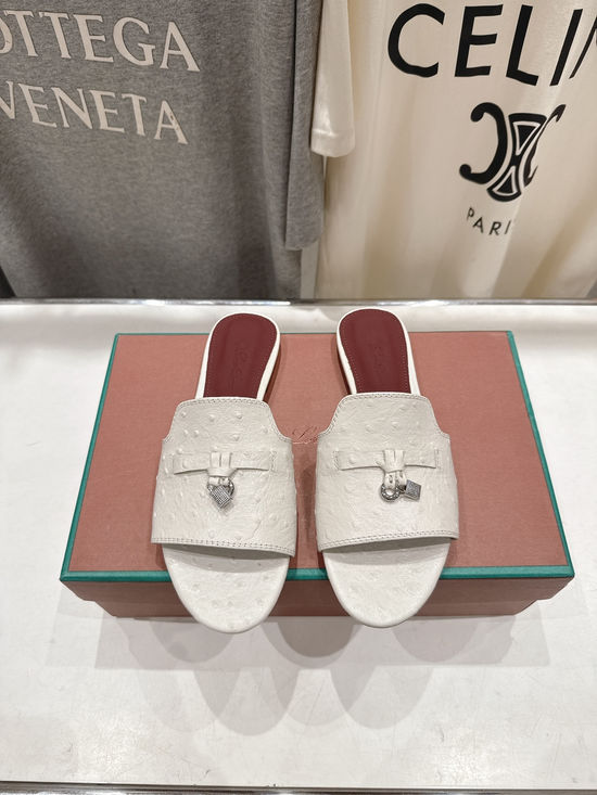 Loro Piana Premium Comfort Soft Sole Slip-On Flat Slides