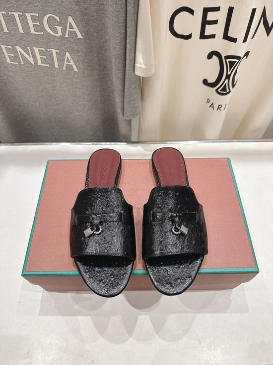 Loro Piana Premium Comfort Soft Sole Slip-On Flat Slides