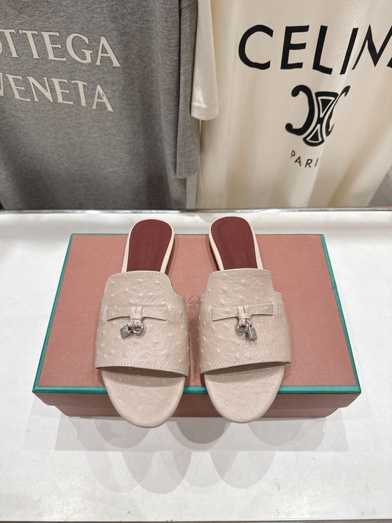 Loro Piana Premium Comfort Soft Sole Slip-On Flat Slides