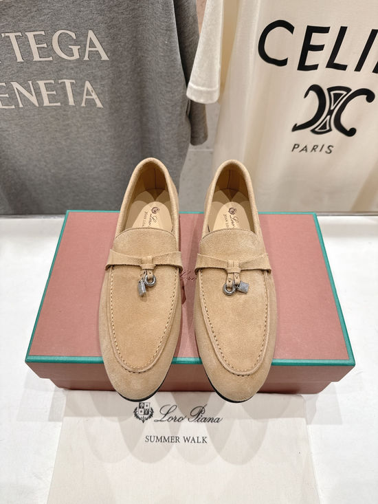Loro Piana High Quality Suede Upper Slip-On Casual Loafers