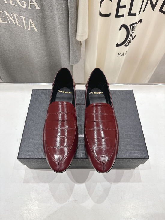 Yves Saint Laurent Genuine Leather Slip-On Loafer Comfort Flat Shoes
