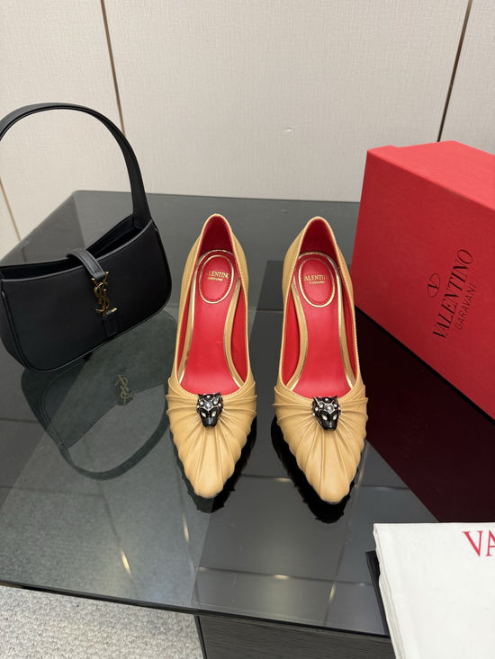 Valentino Bowknot Design Sheepskin Lined Casual Comfortable Pumps