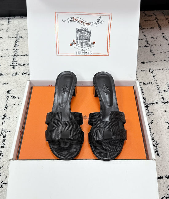 Hermes Embellished High Heel Slide Sandals Premium Quality
