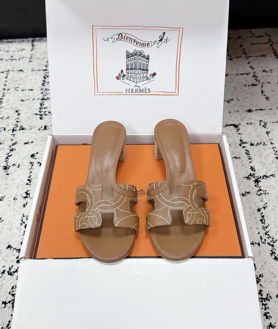 Hermes Embellished High Heel Slide Sandals Premium Quality