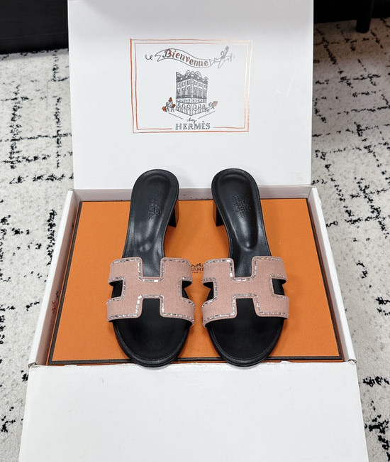 Hermes Embellished High Heel Slide Sandals Premium Quality