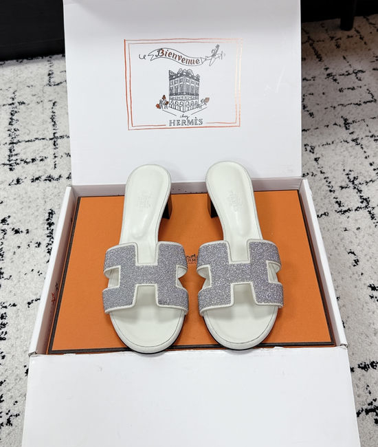 Hermes Embellished High Heel Slide Sandals Premium Quality