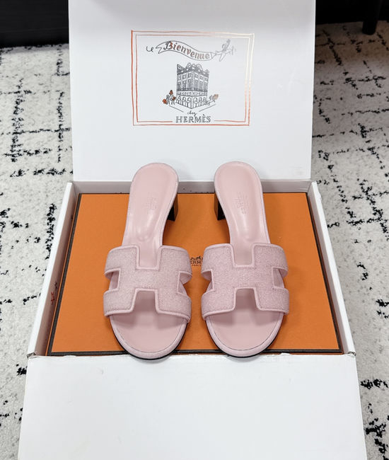 Hermes Embellished High Heel Slide Sandals Premium Quality