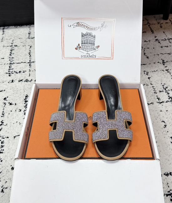 Hermes Embellished High Heel Slide Sandals Premium Quality