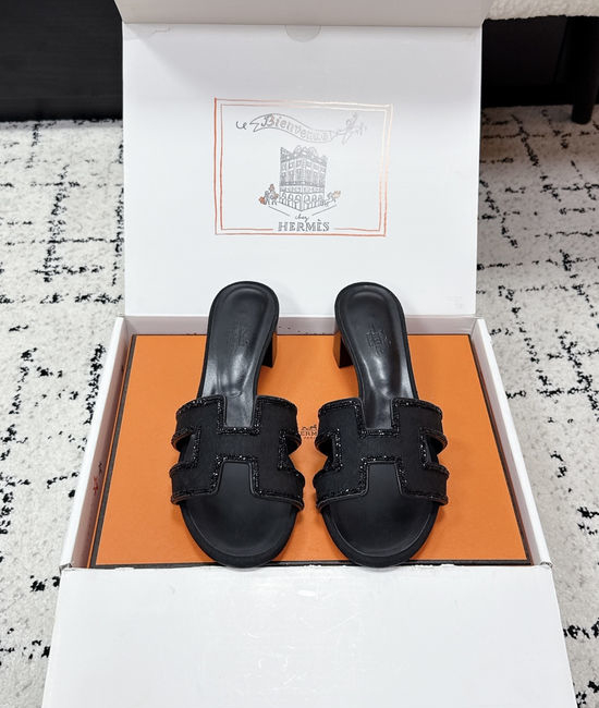 Hermes Embellished High Heel Slide Sandals Premium Quality