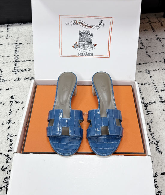 Hermes Embellished High Heel Slide Sandals Premium Quality
