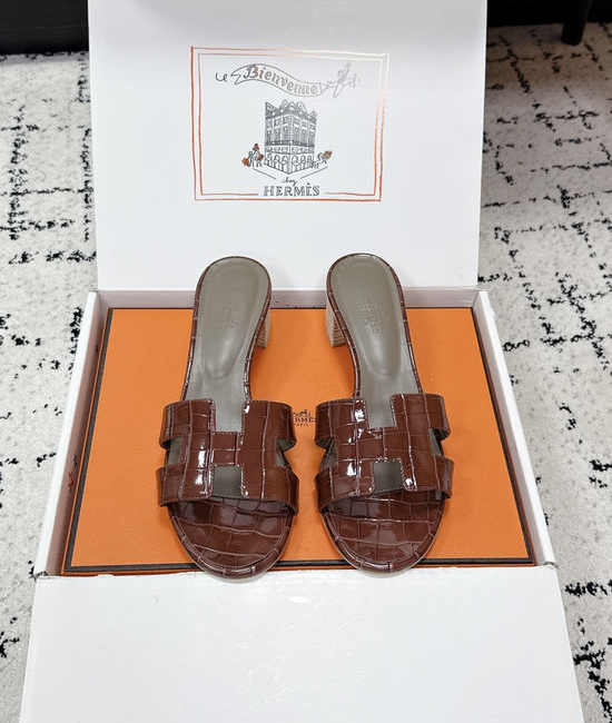 Hermes Embellished High Heel Slide Sandals Premium Quality
